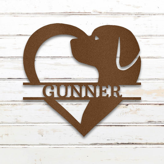 Dog Love Personalized Metal Wall Art