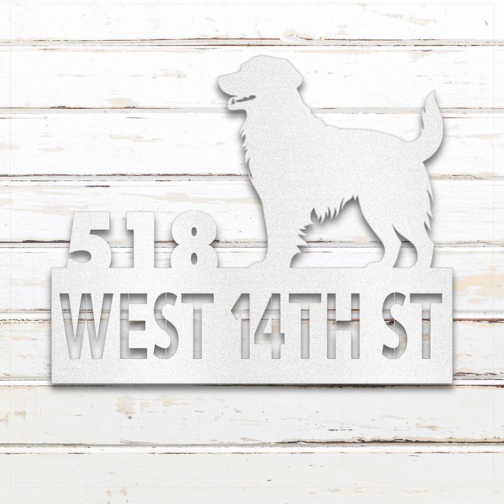 Personalized Golden Retriever Address Sign