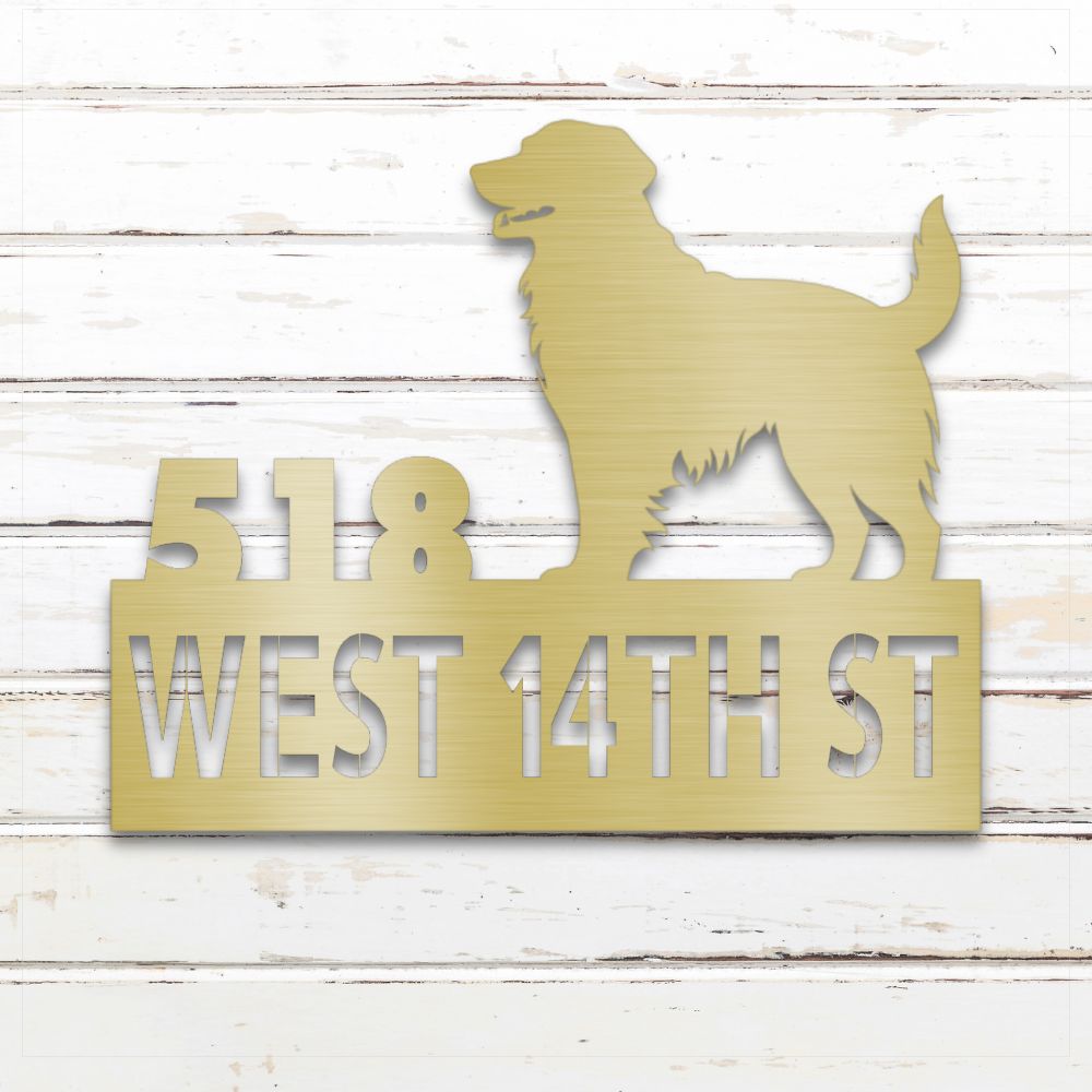 Personalized Golden Retriever Address Sign