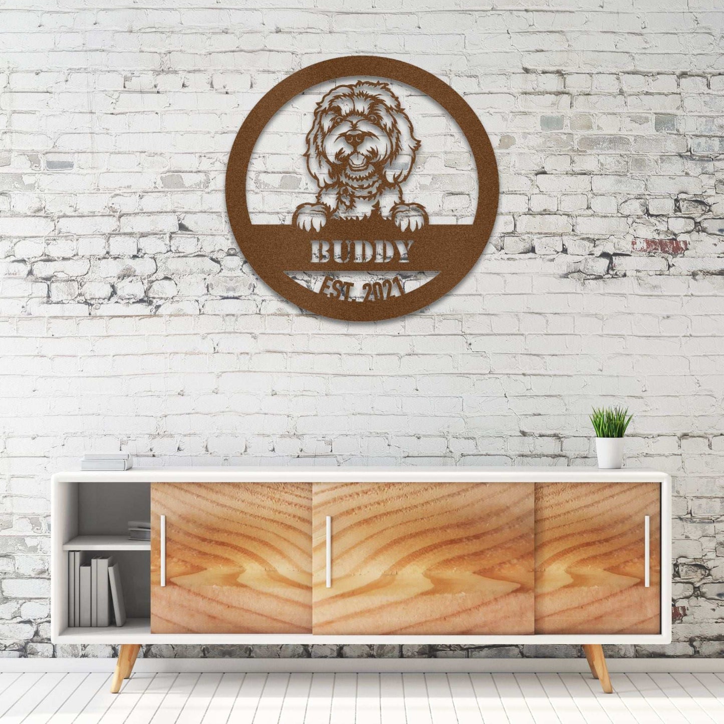 Personalized Doodle Metal Wall Art – Custom Dog Name Sign | Barkhaus Metal Company