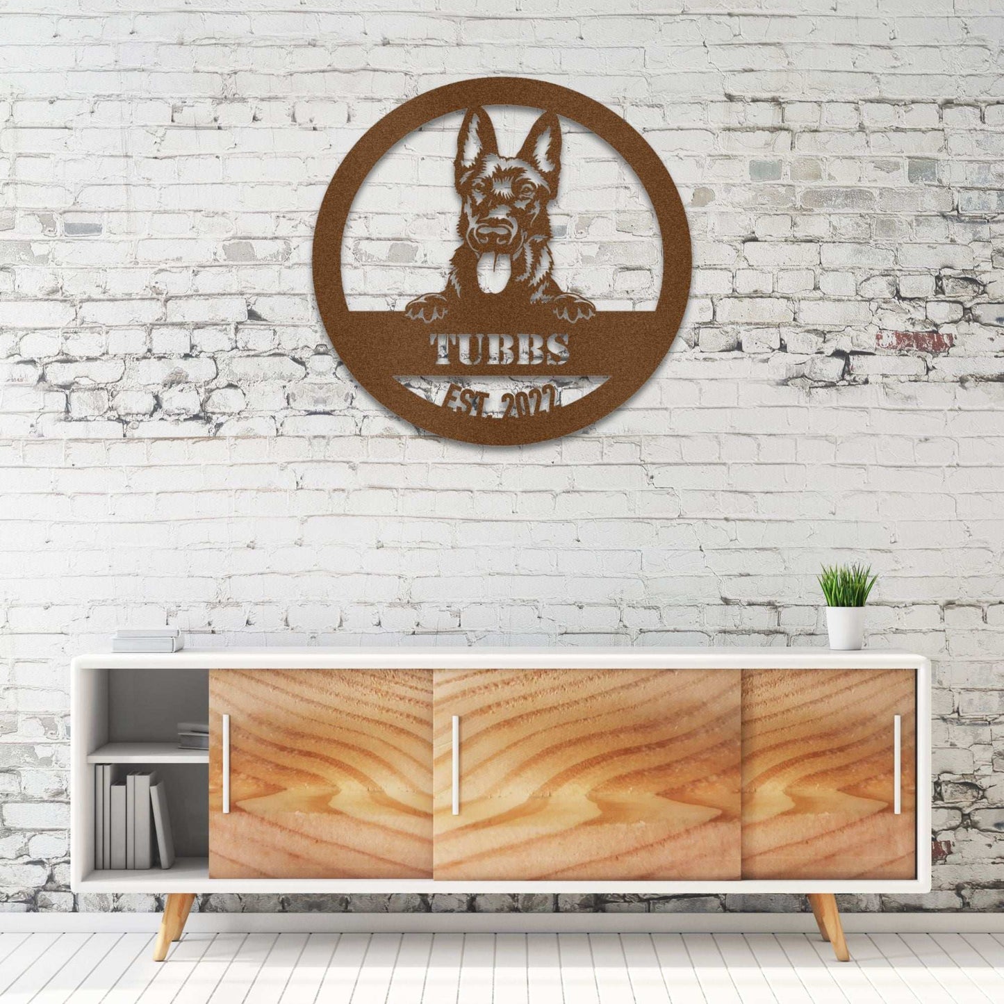 Personalized Dutch Shepherd Metal Wall Art – Custom Dog Name Sign | Barkhaus Metal Company