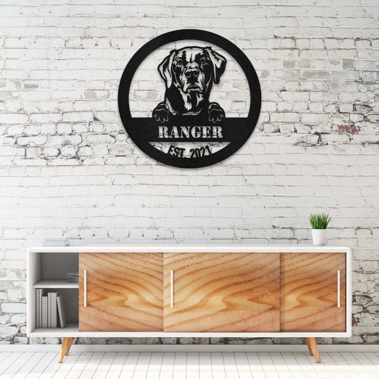Personalized Labrador Retriever Metal Wall Art – Custom Dog Name Sign | Barkhaus Metal Company