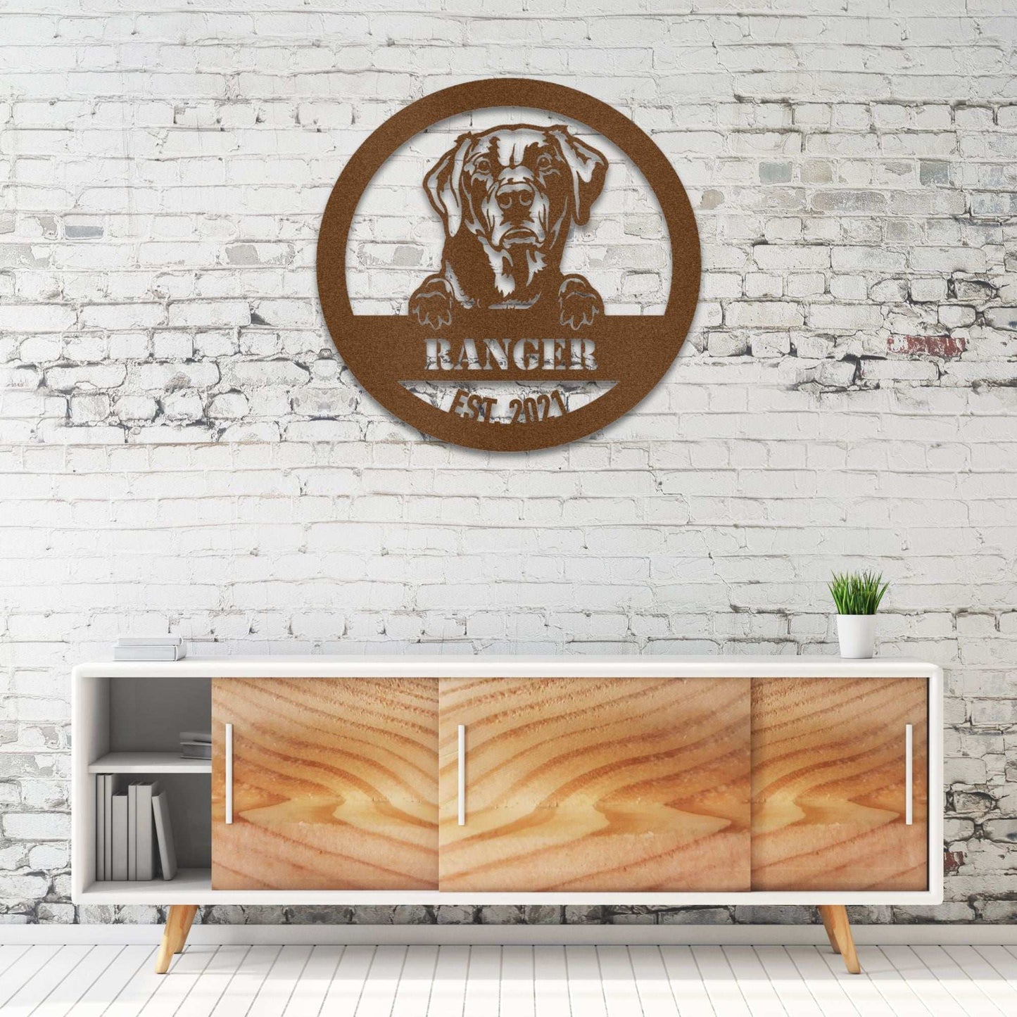 Personalized Labrador Retriever Metal Wall Art – Custom Dog Name Sign | Barkhaus Metal Company