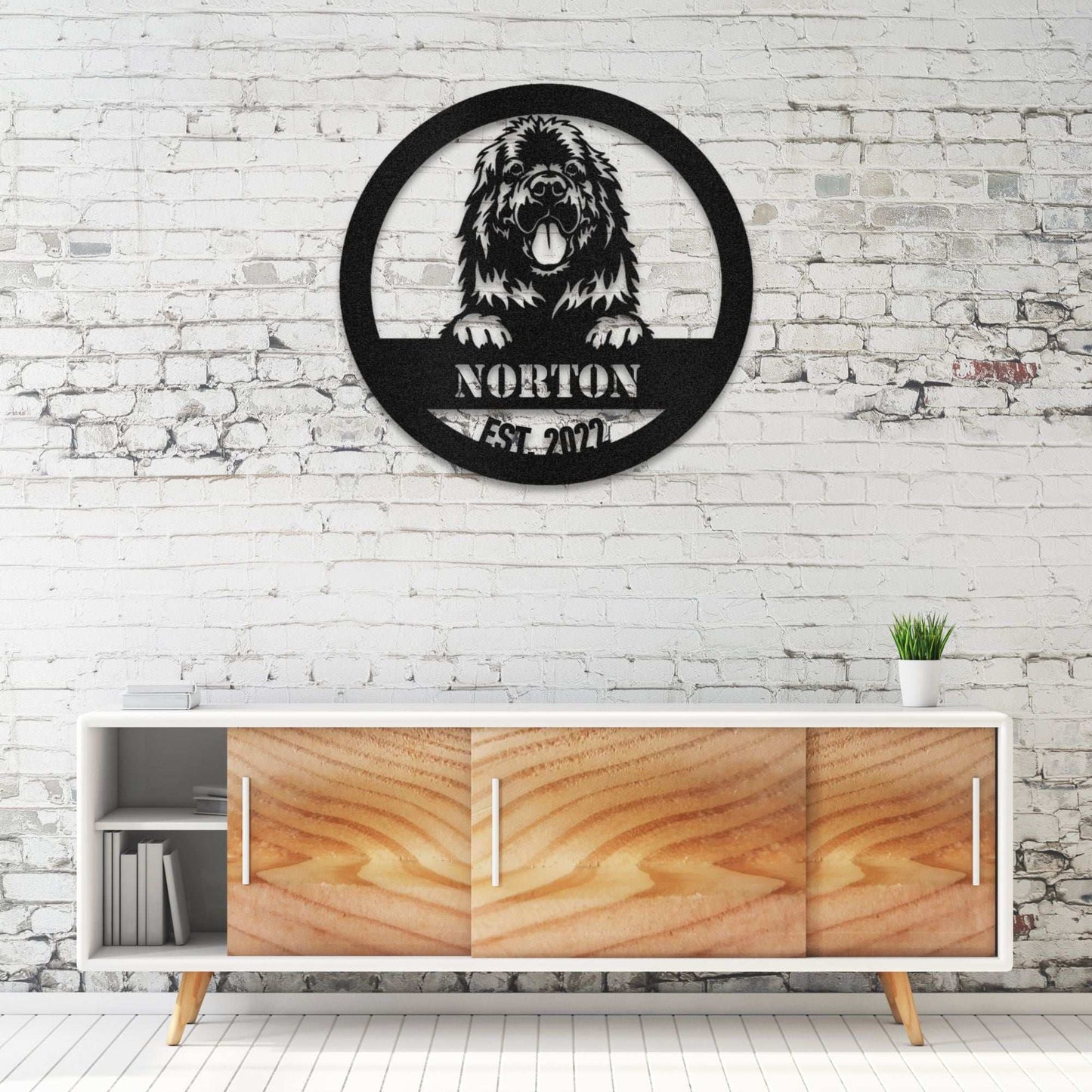 Personalized Newfoundland Metal Wall Art – Custom Dog Name Sign | Barkhaus Metal Company