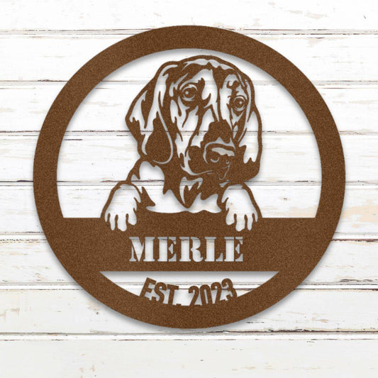 Personalized Bloodhound Metal Wall Art – Custom Dog Name Sign Copper | Barkhaus Metal Company