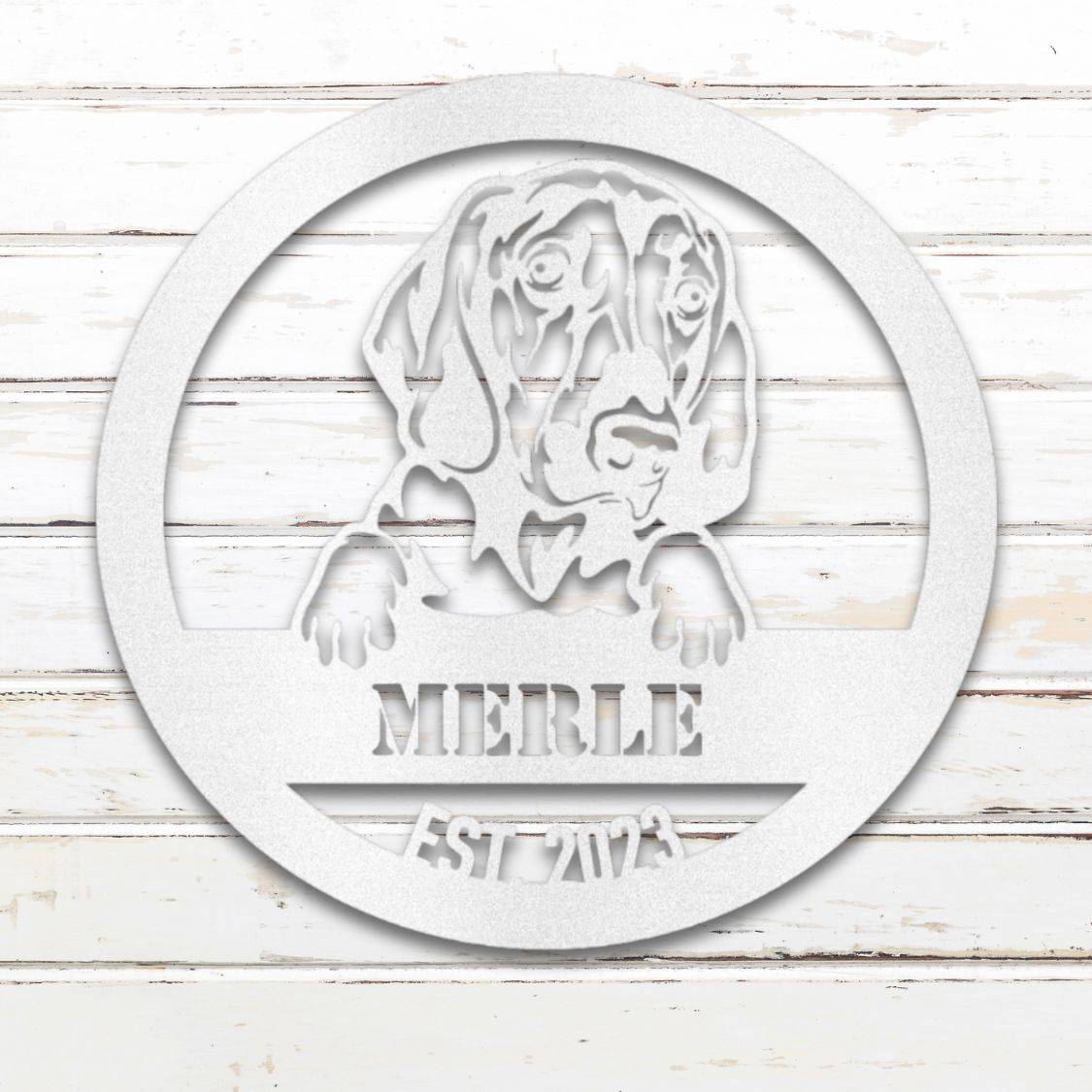 Personalized Bloodhound Metal Wall Art – Custom Dog Name Sign White | Barkhaus Metal Company