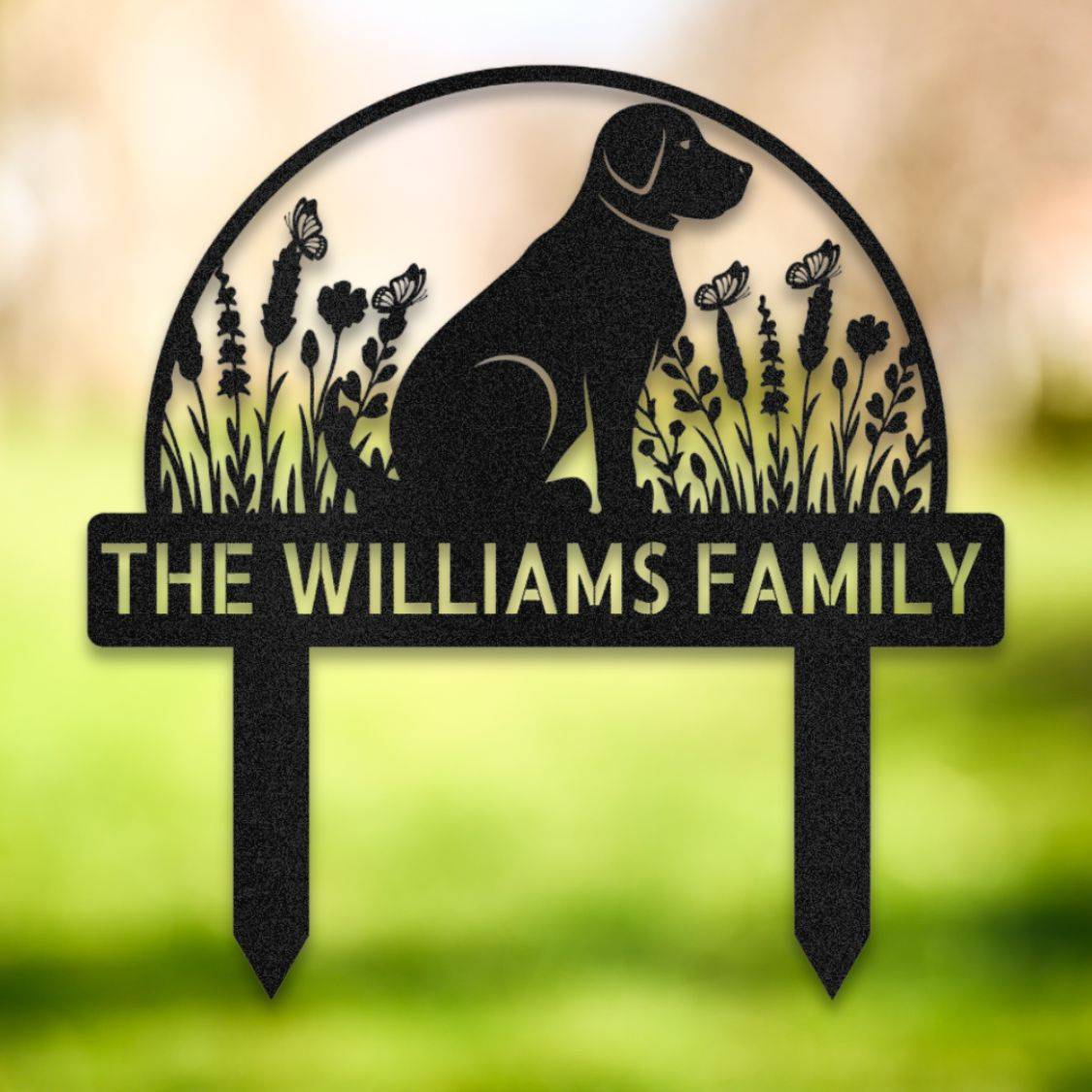 Personalized Yard Stake IV Black | Barkhaus Metal Company