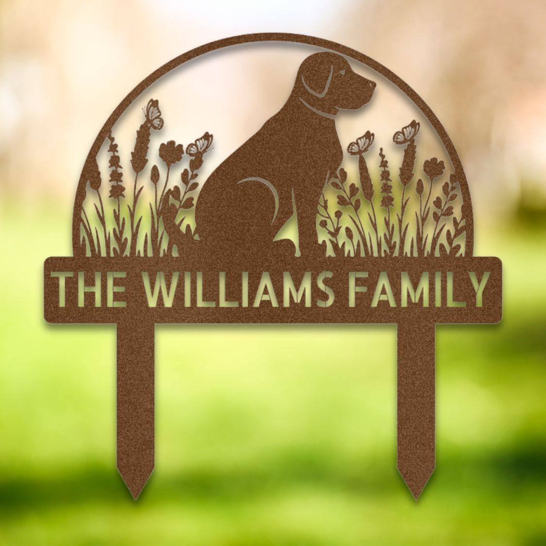 Personalized Yard Stake IV Copper | Barkhaus Metal Company