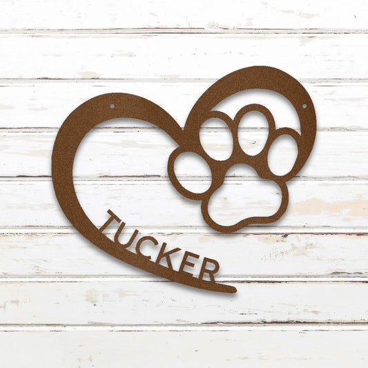 Puppy Love Personalized Metal Wall Art