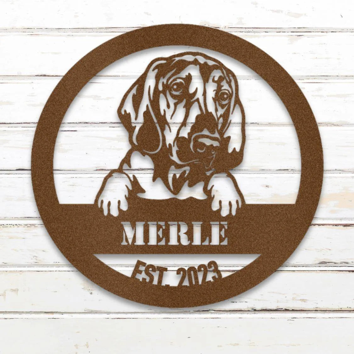 Bloodhound Personalized Metal Sign - Custom Dog Wall Art Silhouette in Copper - Custom Dog Wall Art