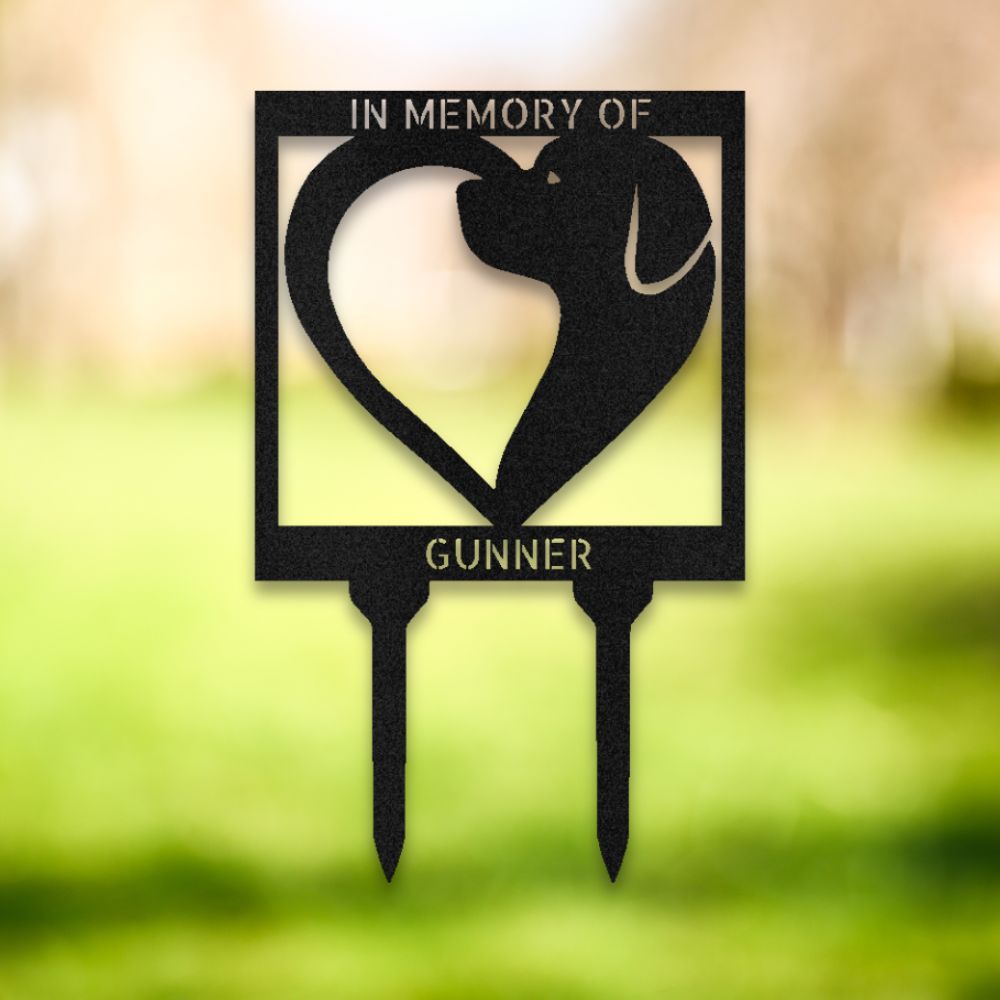 Dog Memorial Metal Yard Stake