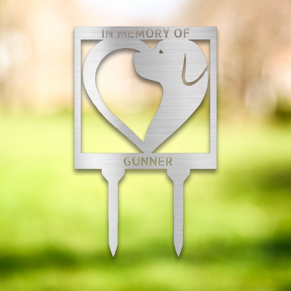 Dog Memorial Metal Yard Stake