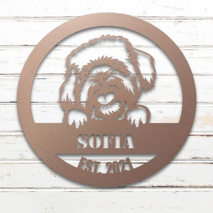 Havanese Personalized Metal Sign - Custom Dog Wall Art Silhouette in Rose - Custom Dog Wall Art