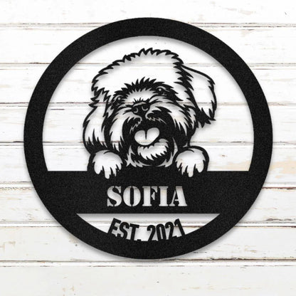 Havanese Personalized Metal Sign - Custom Dog Wall Art Silhouette in Black - Custom Dog Wall Art