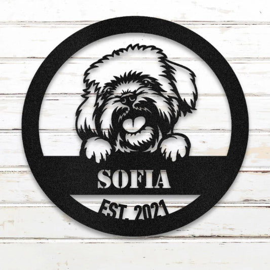 Havanese Personalized Metal Sign - Custom Dog Wall Art Silhouette in Black - Custom Dog Wall Art
