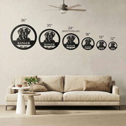 Labrador Retriever Personalized Metal Sign - Custom Dog Wall Art Silhouette in - Custom Dog Wall Art