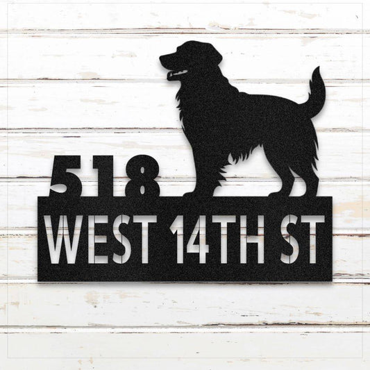 Personalized Golden Retriever Address Sign