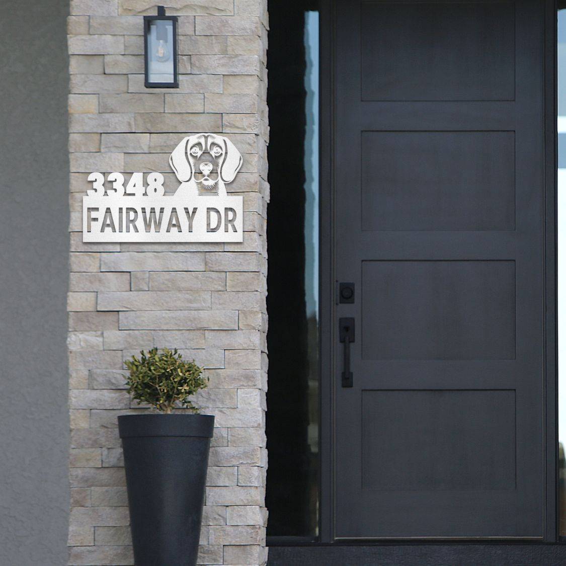 Personalized Beagle Address Sign | Barkhaus Metal Company