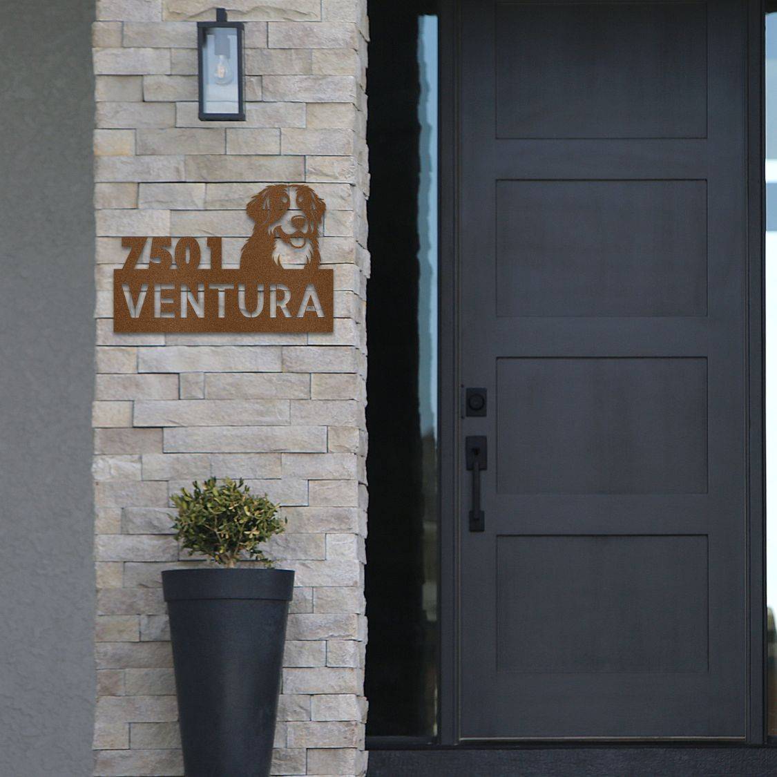 Personalized Bernese Mountain Dog Address Sign | Barkhaus Metal Company