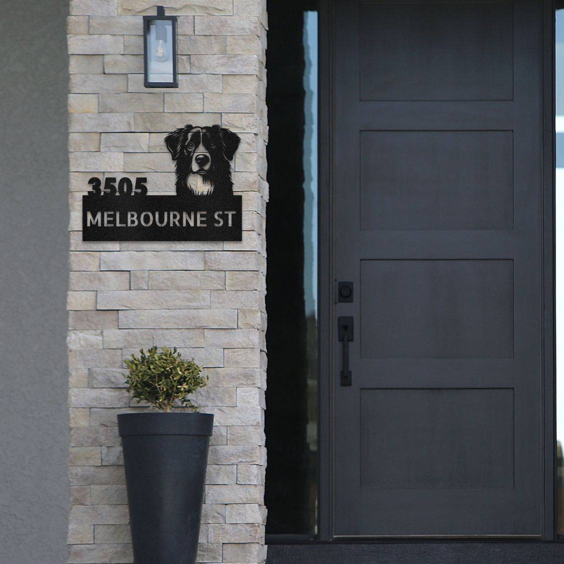 Personalized Border Collie Address Sign | Barkhaus Metal Company