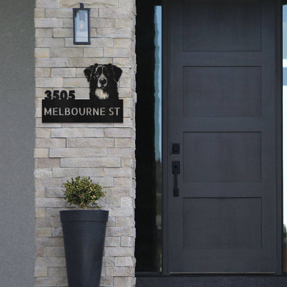 Personalized Border Collie Address Sign | Barkhaus Metal Company