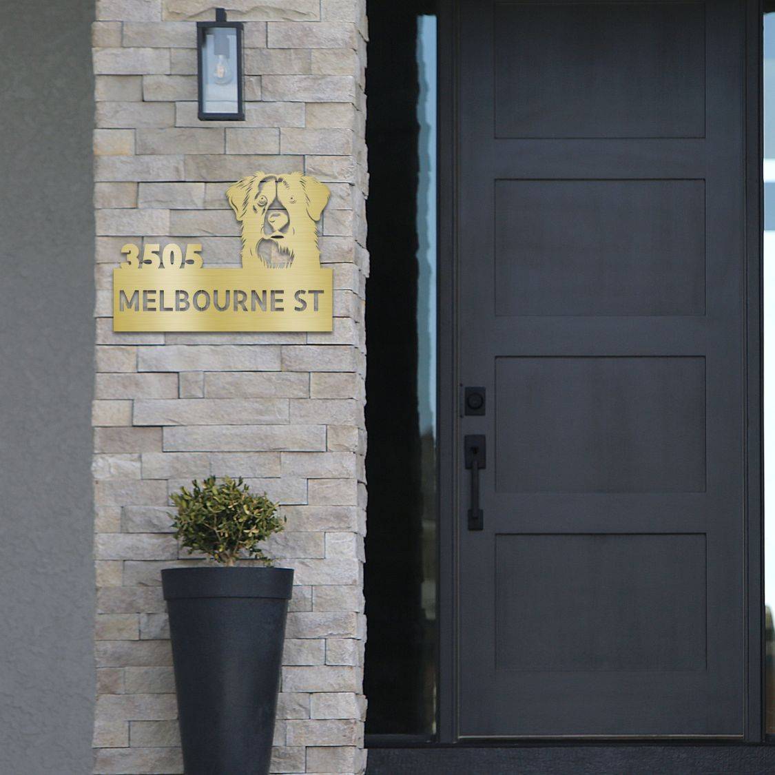 Personalized Border Collie Address Sign | Barkhaus Metal Company