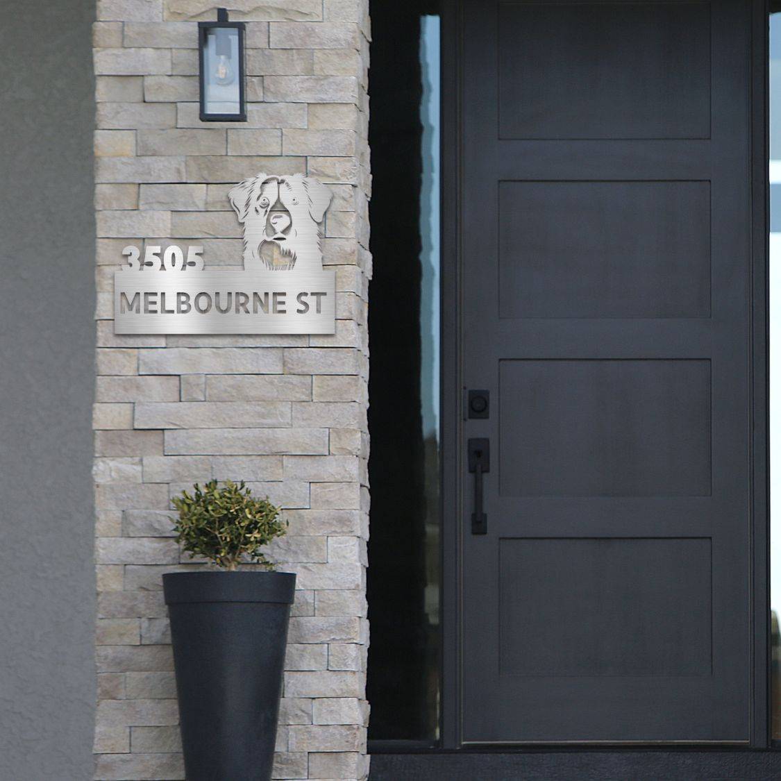 Personalized Border Collie Address Sign | Barkhaus Metal Company