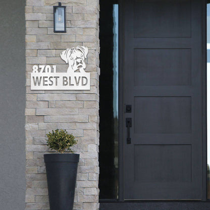 Personalized Boxer Address Sign | Barkhaus Metal Company