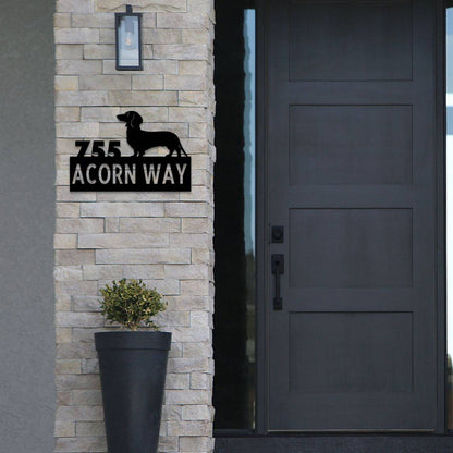 Personalized Dachshund Address Sign | Barkhaus Metal Company