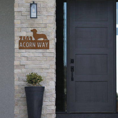 Personalized Dachshund Address Sign | Barkhaus Metal Company