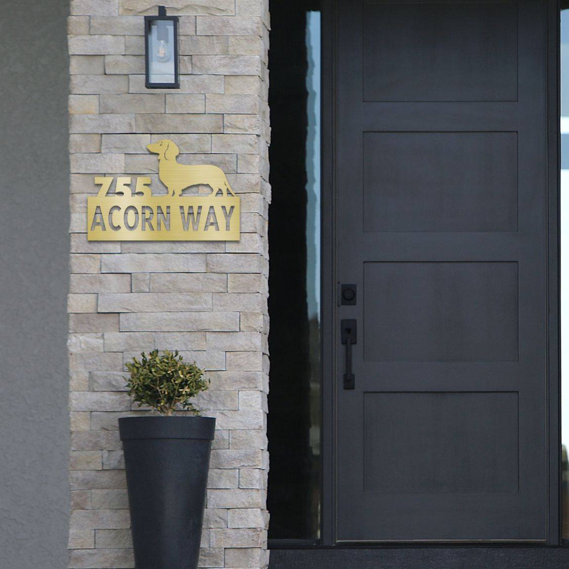 Personalized Dachshund Address Sign | Barkhaus Metal Company