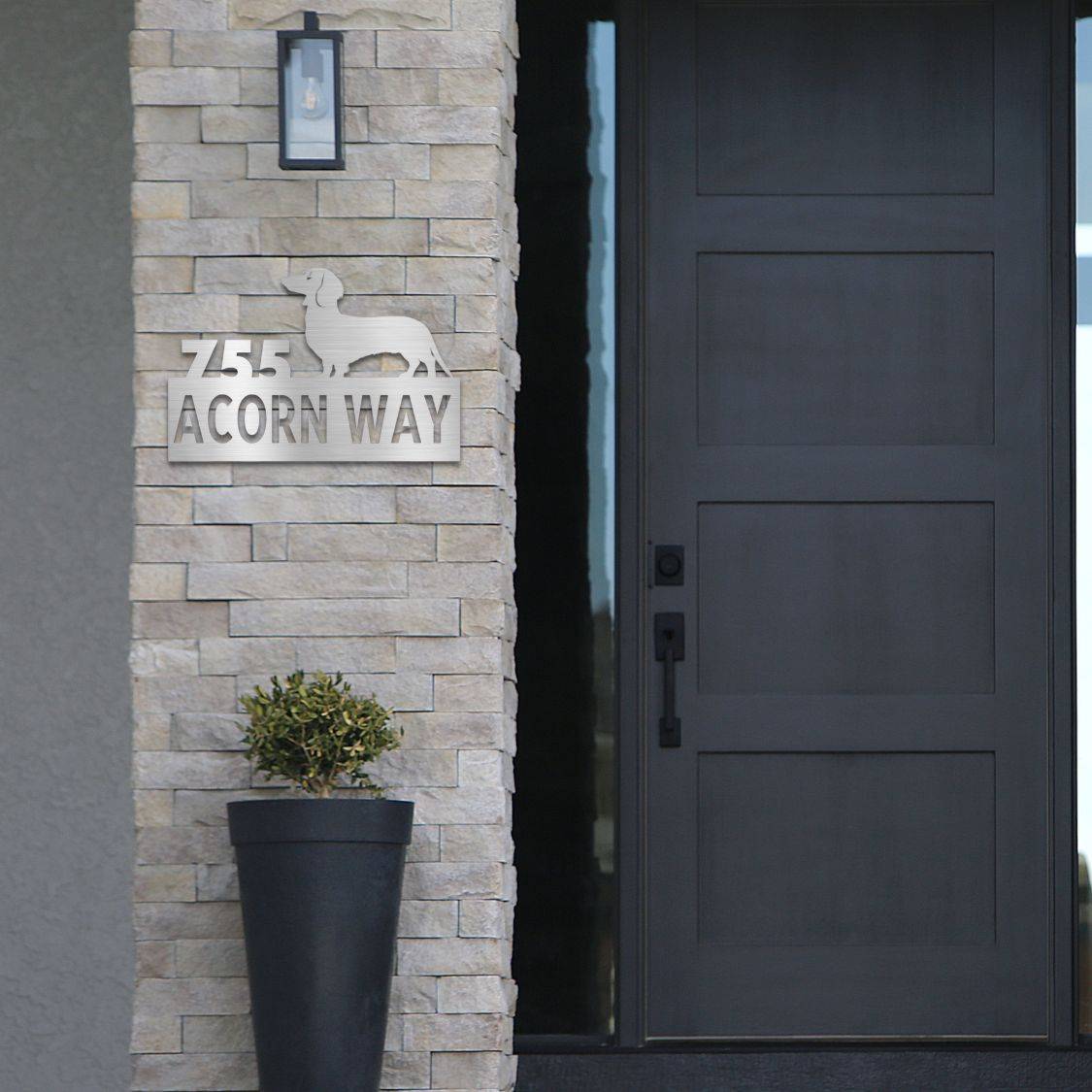 Personalized Dachshund Address Sign | Barkhaus Metal Company