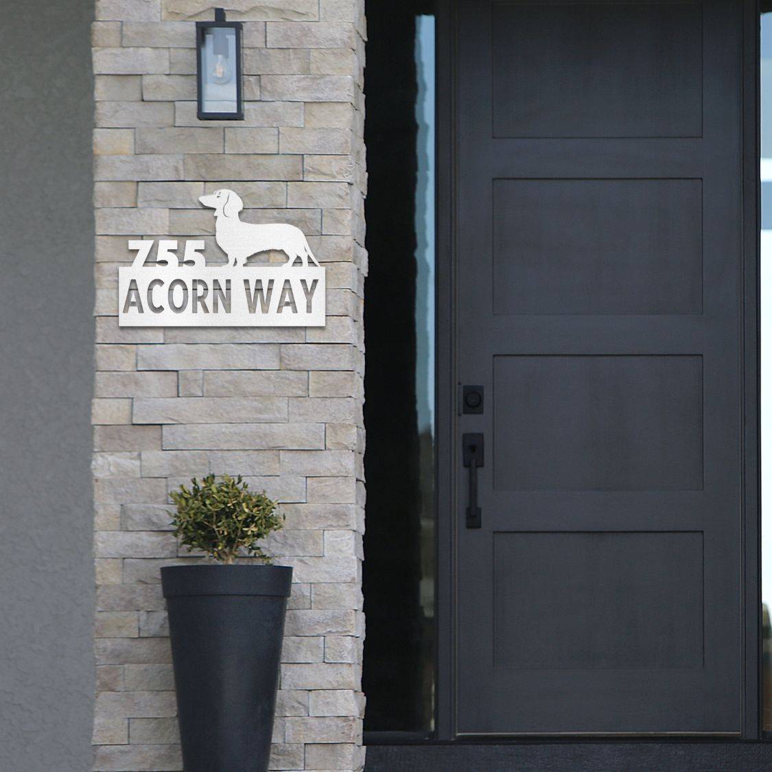Personalized Dachshund Address Sign | Barkhaus Metal Company