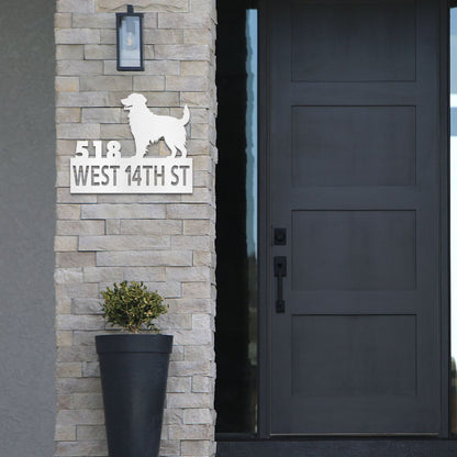 Personalized Golden Retriever Address Sign | Barkhaus Metal Company