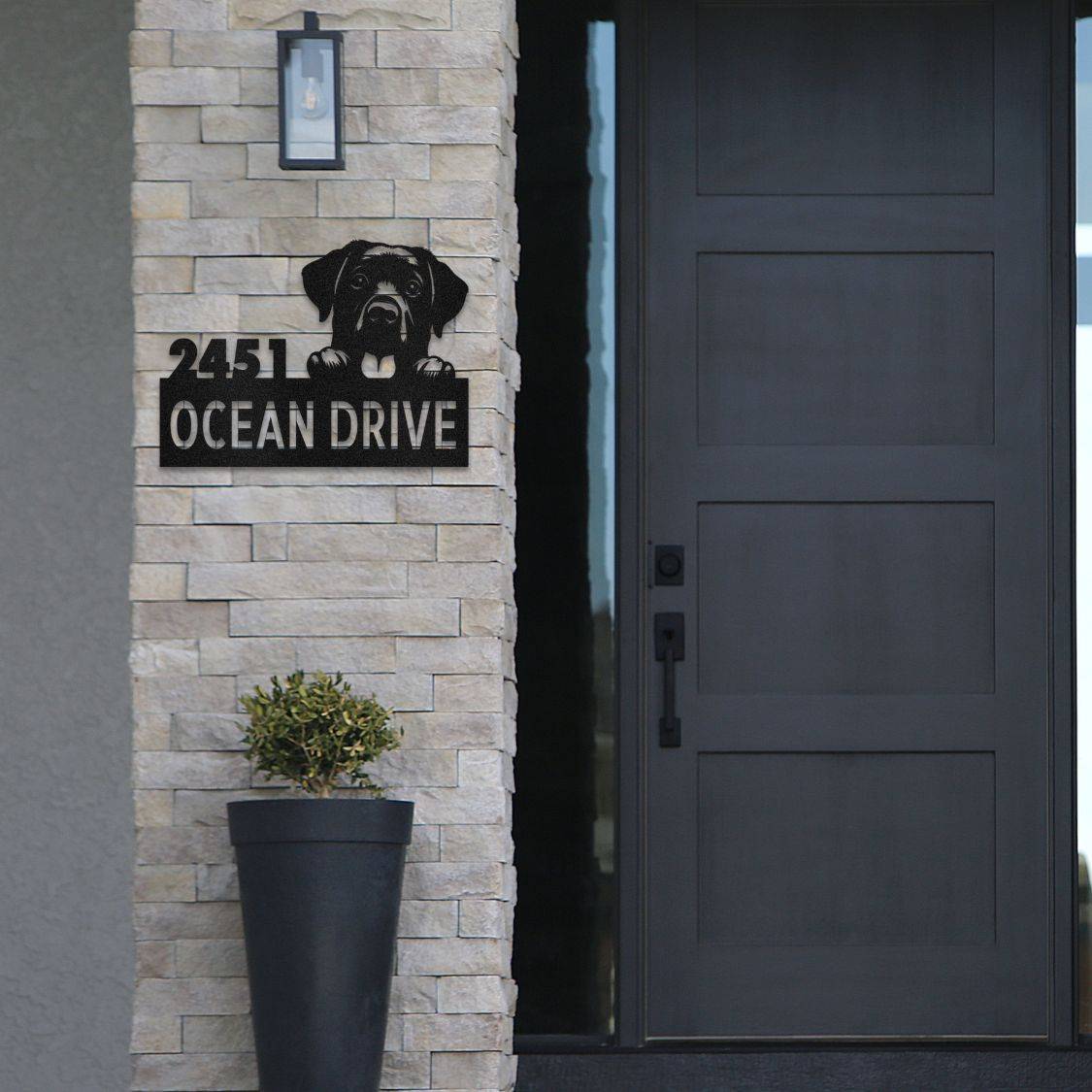 Personalized Labrador Retriever Address Sign | Barkhaus Metal Company