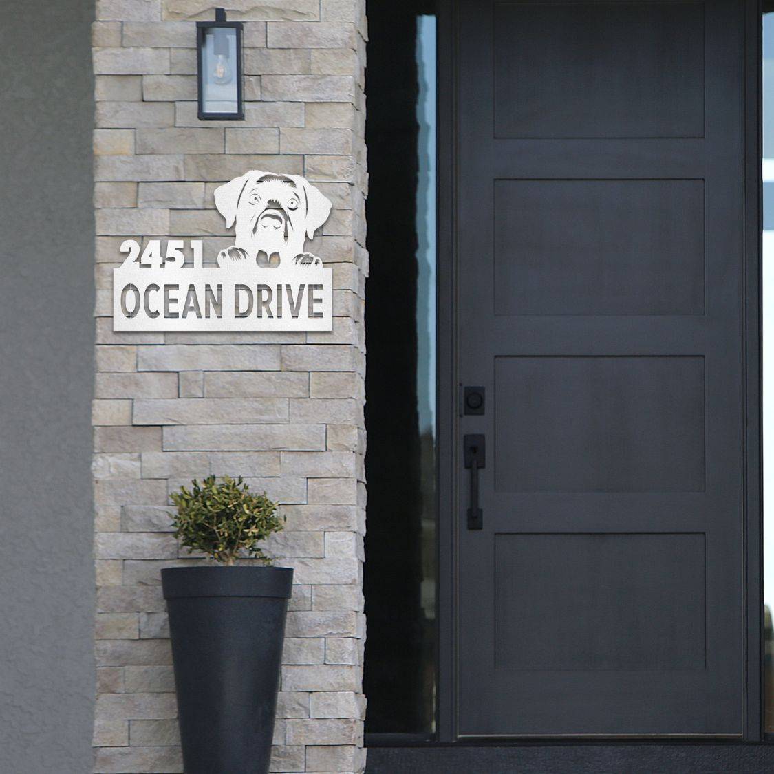 Personalized Labrador Retriever Address Sign | Barkhaus Metal Company