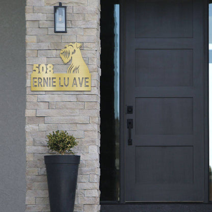 Personalized Miniature Schnauzer Address Sign | Barkhaus Metal Company