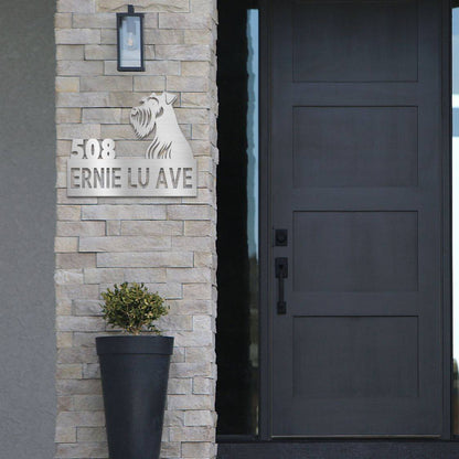 Personalized Miniature Schnauzer Address Sign | Barkhaus Metal Company