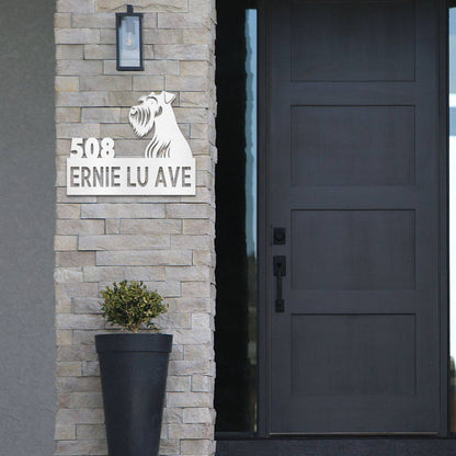 Personalized Miniature Schnauzer Address Sign | Barkhaus Metal Company