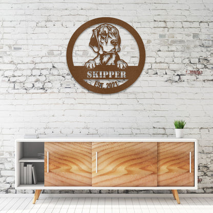 Personalized Beagle Metal Wall Art – Custom Dog Name Sign | Barkhaus Metal Company