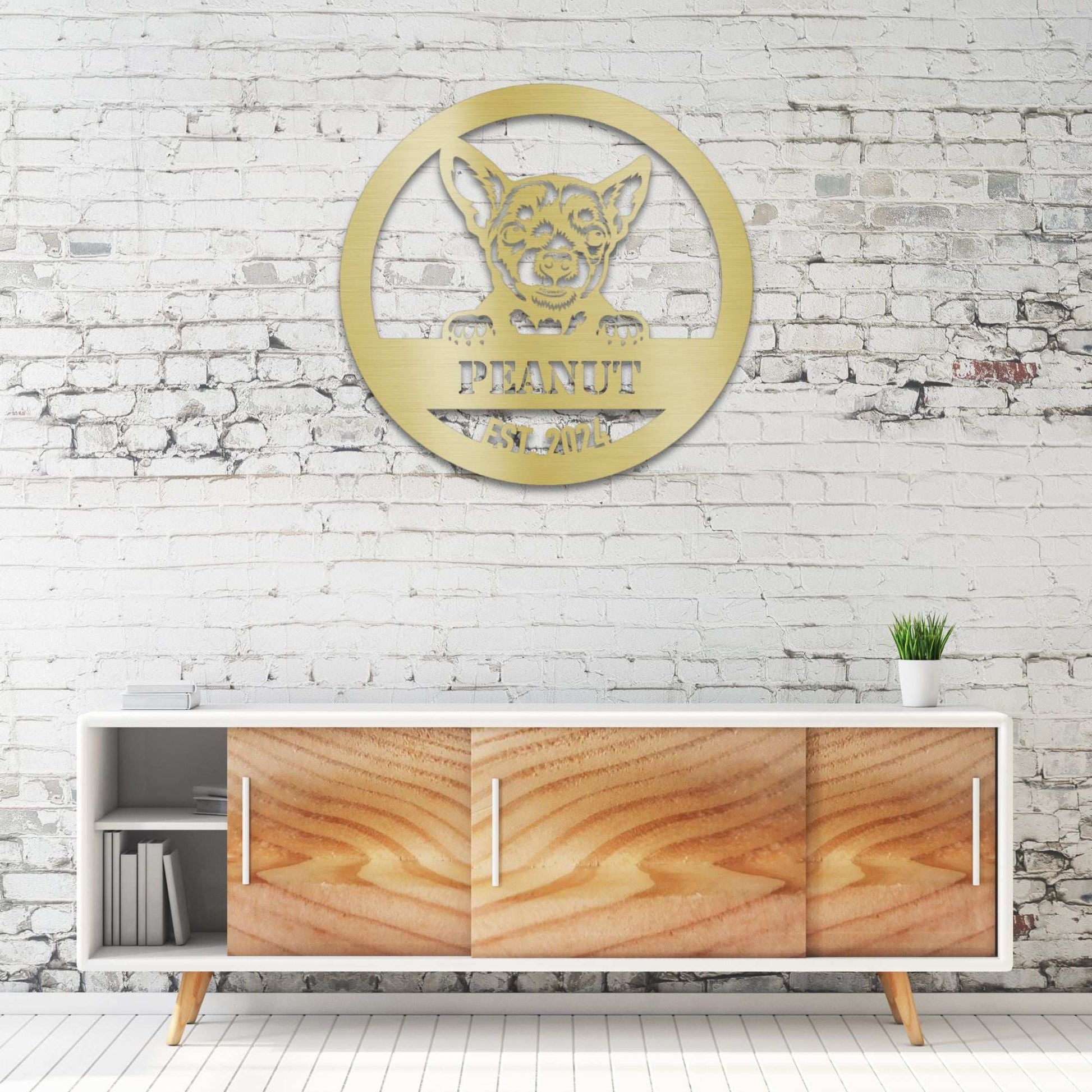 Personalized Chihuahua Metal Wall Art – Custom Dog Name Sign | Barkhaus Metal Company