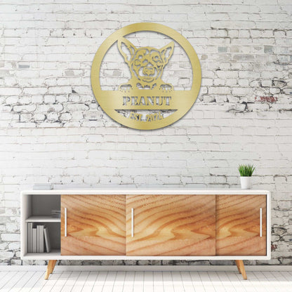 Personalized Chihuahua Metal Wall Art – Custom Dog Name Sign | Barkhaus Metal Company