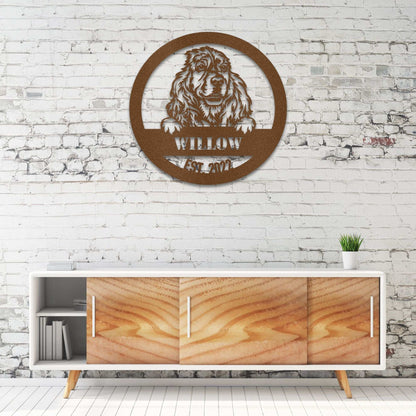 Personalized Cocker Spaniel Metal Wall Art – Custom Dog Name Sign | Barkhaus Metal Company