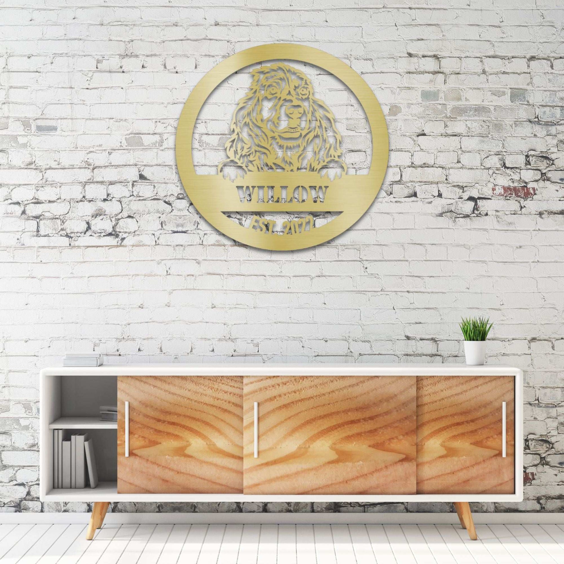 Personalized Cocker Spaniel Metal Wall Art – Custom Dog Name Sign | Barkhaus Metal Company