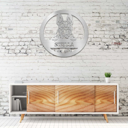 Personalized French Bulldog Metal Wall Art – Custom Dog Name Sign | Barkhaus Metal Company