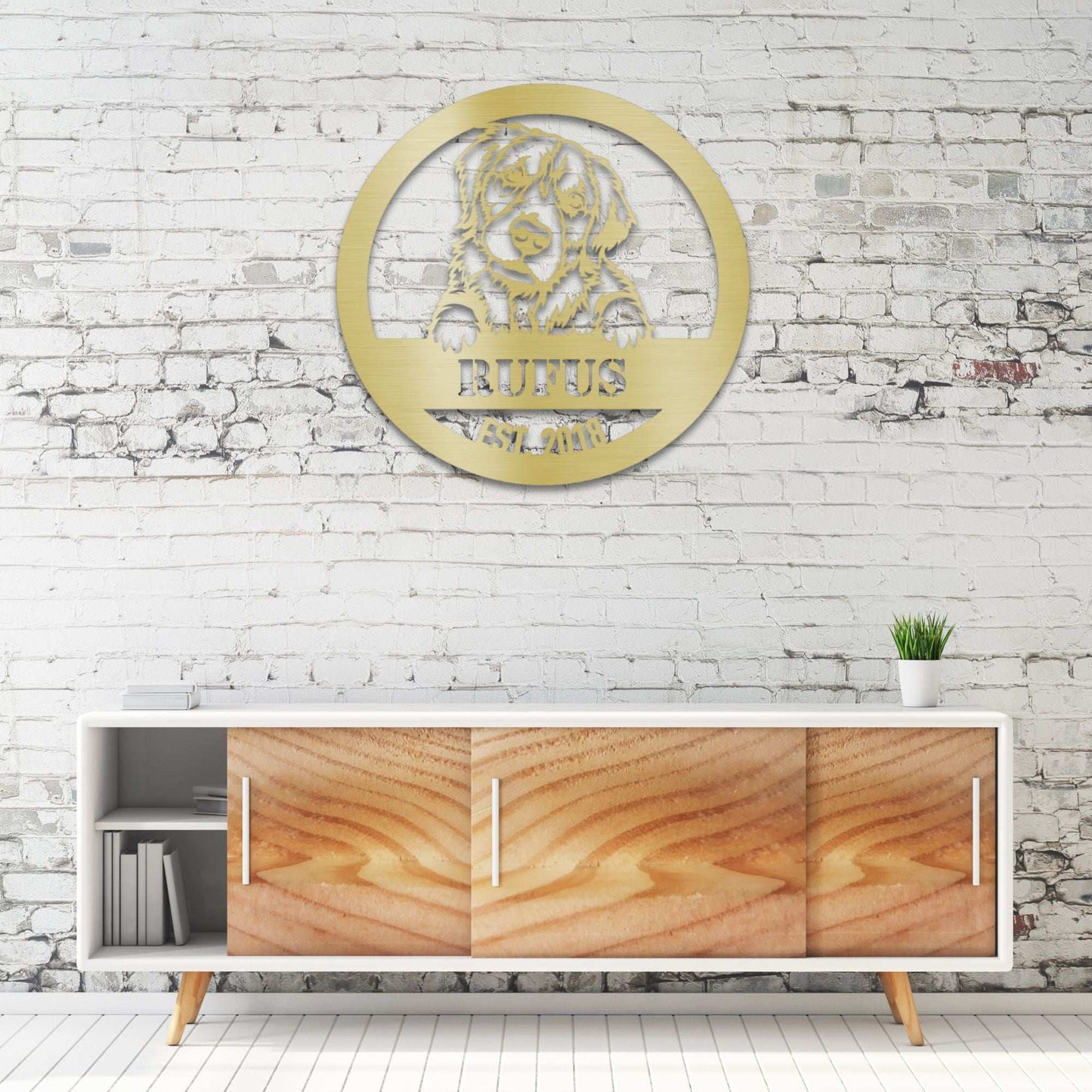 Personalized Golden Retriever Metal Wall Art – Custom Dog Name Sign | Barkhaus Metal Company