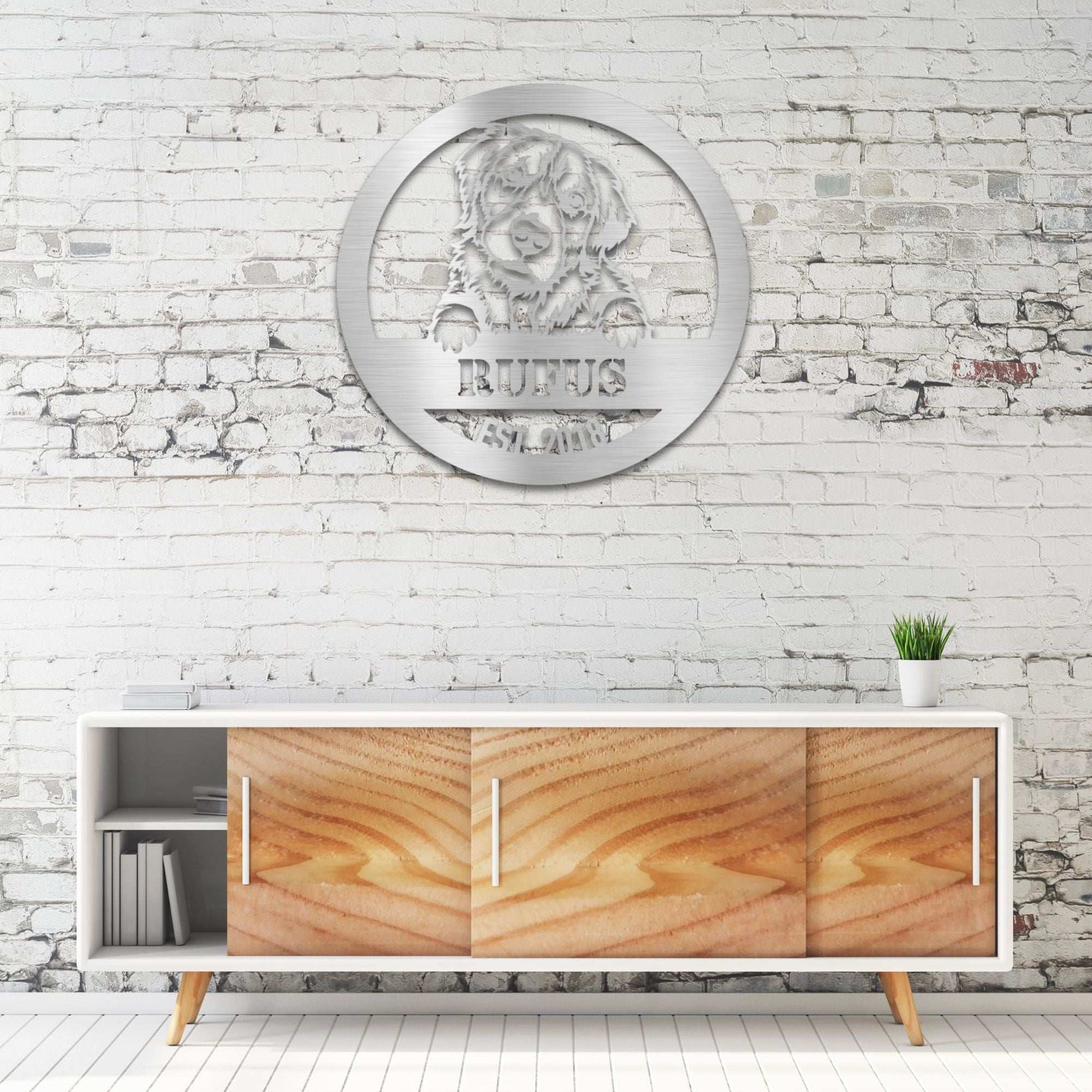 Personalized Golden Retriever Metal Wall Art – Custom Dog Name Sign | Barkhaus Metal Company