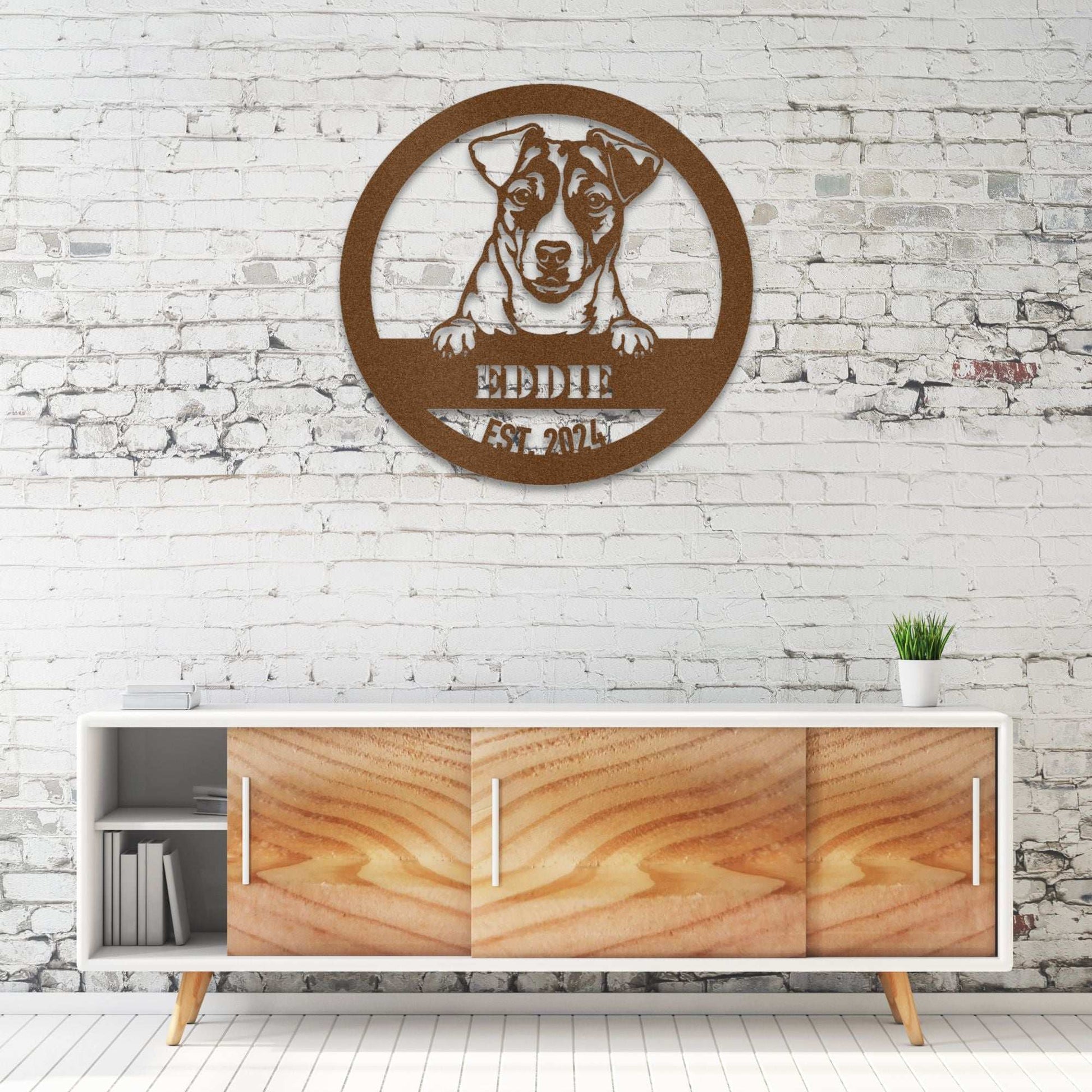 Personalized Jack Russell Terrier Metal Wall Art – Custom Dog Name Sign | Barkhaus Metal Company