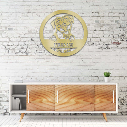 Personalized Pit Bull Terrier Metal Wall Art – Custom Dog Name Sign | Barkhaus Metal Company