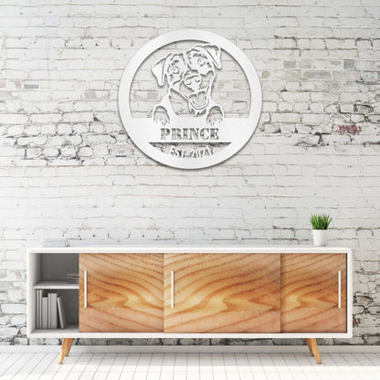 Personalized Pit Bull Terrier Metal Wall Art – Custom Dog Name Sign | Barkhaus Metal Company